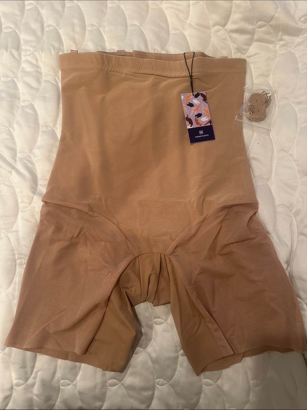 Honeylove High-Waist Shaping Shorts in Beige